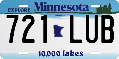 MN license plate 721LUB