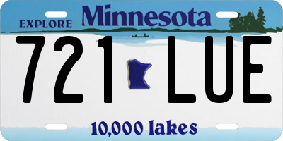 MN license plate 721LUE