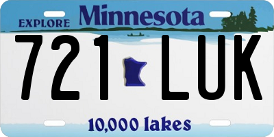 MN license plate 721LUK
