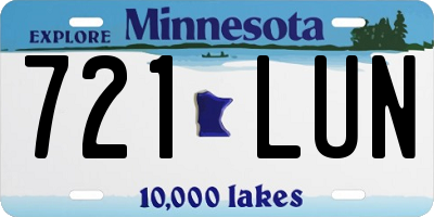 MN license plate 721LUN
