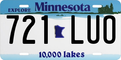 MN license plate 721LUO
