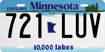 MN license plate 721LUV
