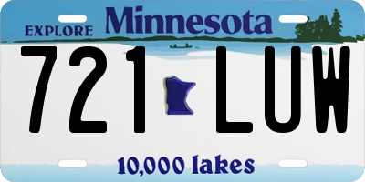 MN license plate 721LUW
