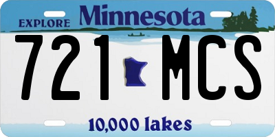 MN license plate 721MCS