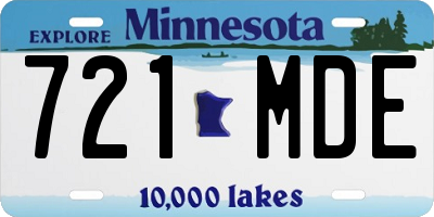 MN license plate 721MDE