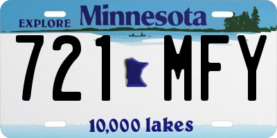 MN license plate 721MFY