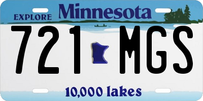 MN license plate 721MGS