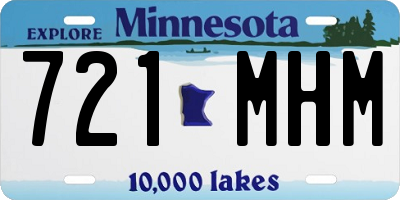 MN license plate 721MHM