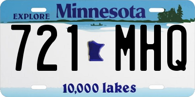 MN license plate 721MHQ