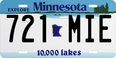 MN license plate 721MIE