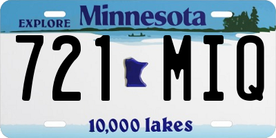 MN license plate 721MIQ