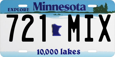 MN license plate 721MIX