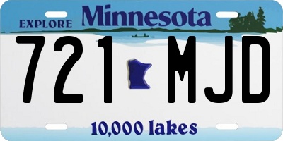 MN license plate 721MJD