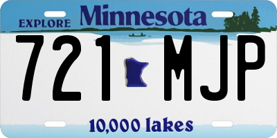 MN license plate 721MJP