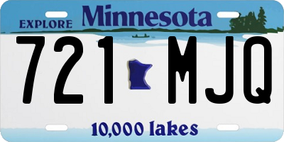 MN license plate 721MJQ