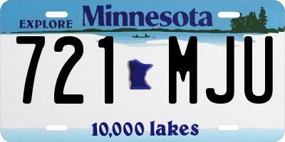 MN license plate 721MJU