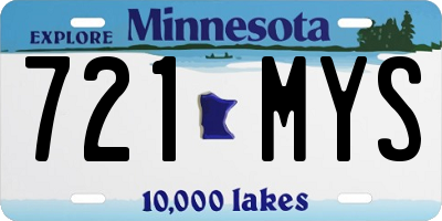 MN license plate 721MYS