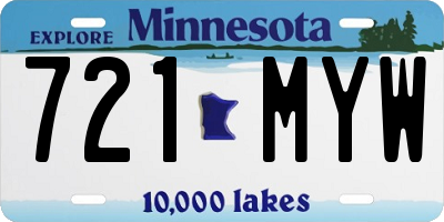 MN license plate 721MYW