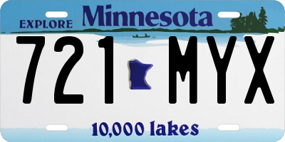 MN license plate 721MYX