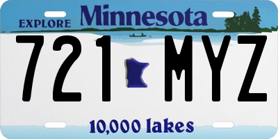 MN license plate 721MYZ