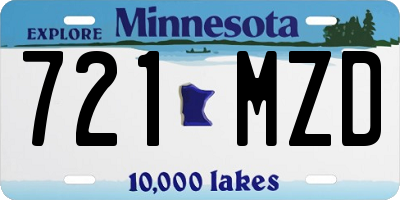 MN license plate 721MZD