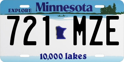 MN license plate 721MZE