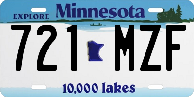 MN license plate 721MZF