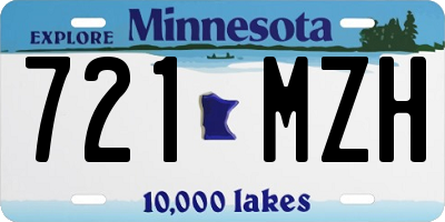 MN license plate 721MZH
