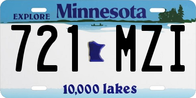 MN license plate 721MZI