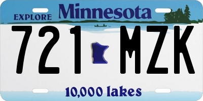 MN license plate 721MZK