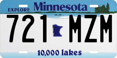 MN license plate 721MZM