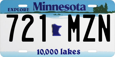 MN license plate 721MZN
