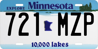 MN license plate 721MZP