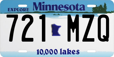 MN license plate 721MZQ