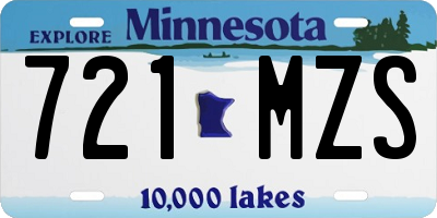 MN license plate 721MZS