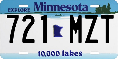MN license plate 721MZT
