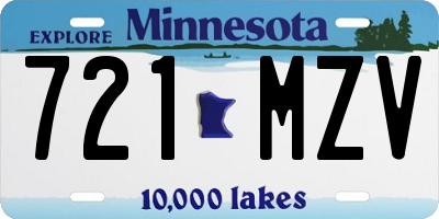 MN license plate 721MZV