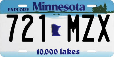 MN license plate 721MZX