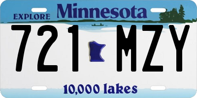 MN license plate 721MZY