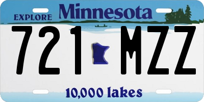 MN license plate 721MZZ