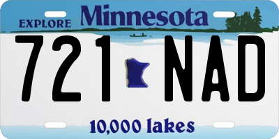 MN license plate 721NAD