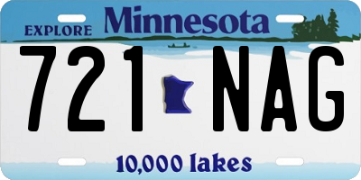 MN license plate 721NAG