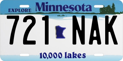 MN license plate 721NAK