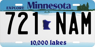 MN license plate 721NAM