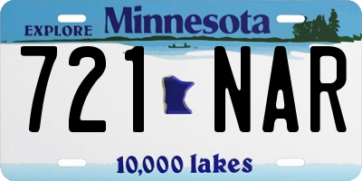 MN license plate 721NAR