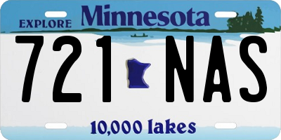 MN license plate 721NAS
