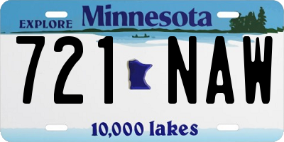 MN license plate 721NAW