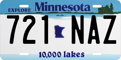 MN license plate 721NAZ