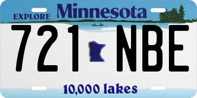 MN license plate 721NBE