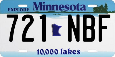 MN license plate 721NBF